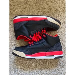 Air Jordan 3 Retro Crimson Black Size 6 Youth